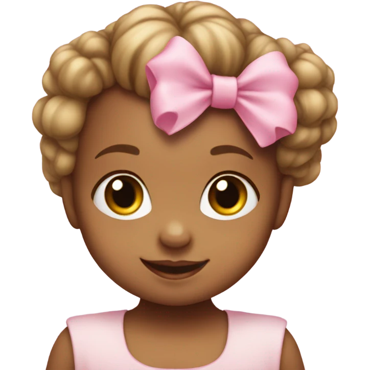 Baby girl with pink bow in her hair  emoji