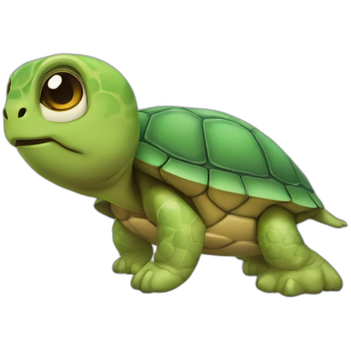 Tortue sur un chat emoji