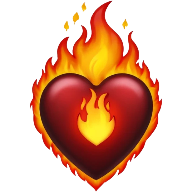 Black Heart on fire emoji