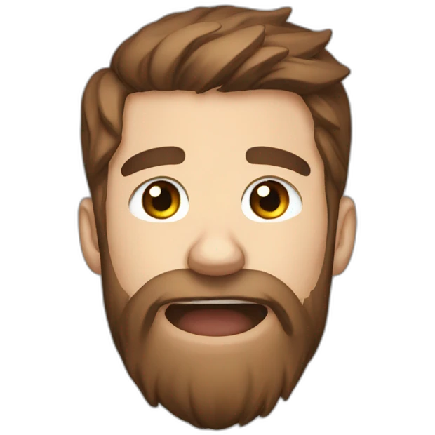 crying male streamer,brown hair, all about beard emoji
