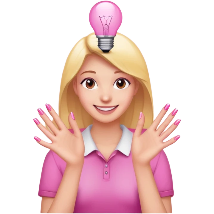 Pink lightbulb nail room emoji