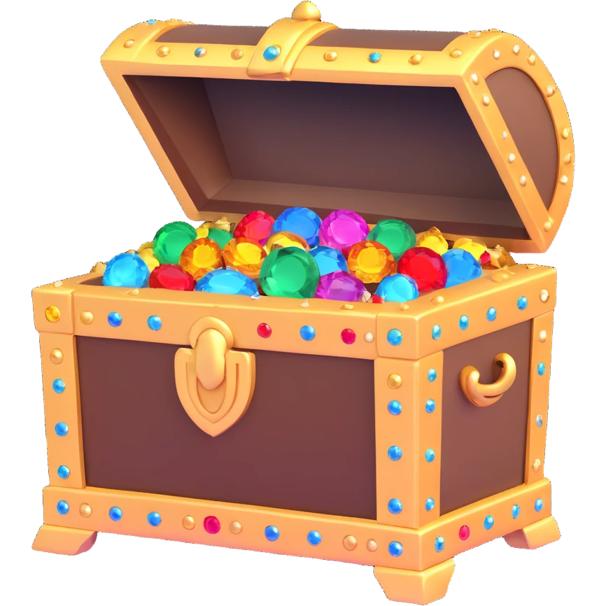 ornate treasure chest with gold and gems emoji