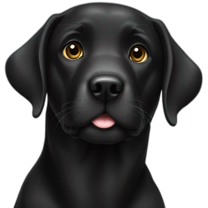 Black cute Labrador emoji