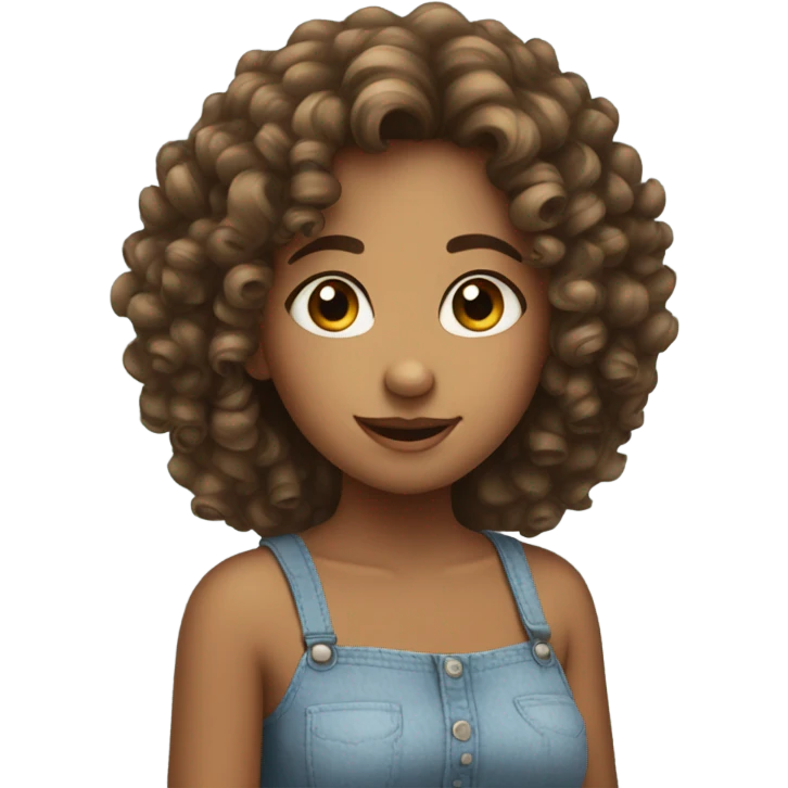 Cute girl curly hair emoji