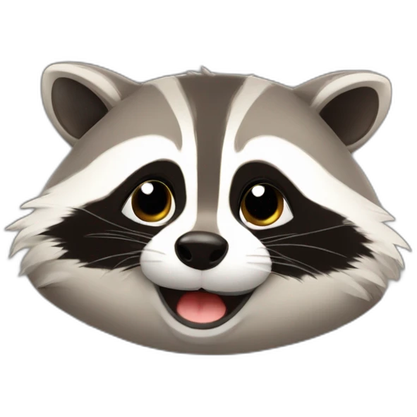 Cute chubby raccoon emoji