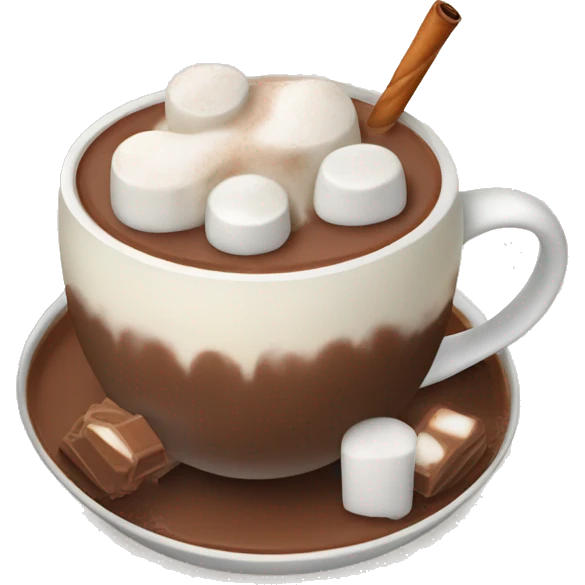 hot chocolate with marshmallows and cream  emoji