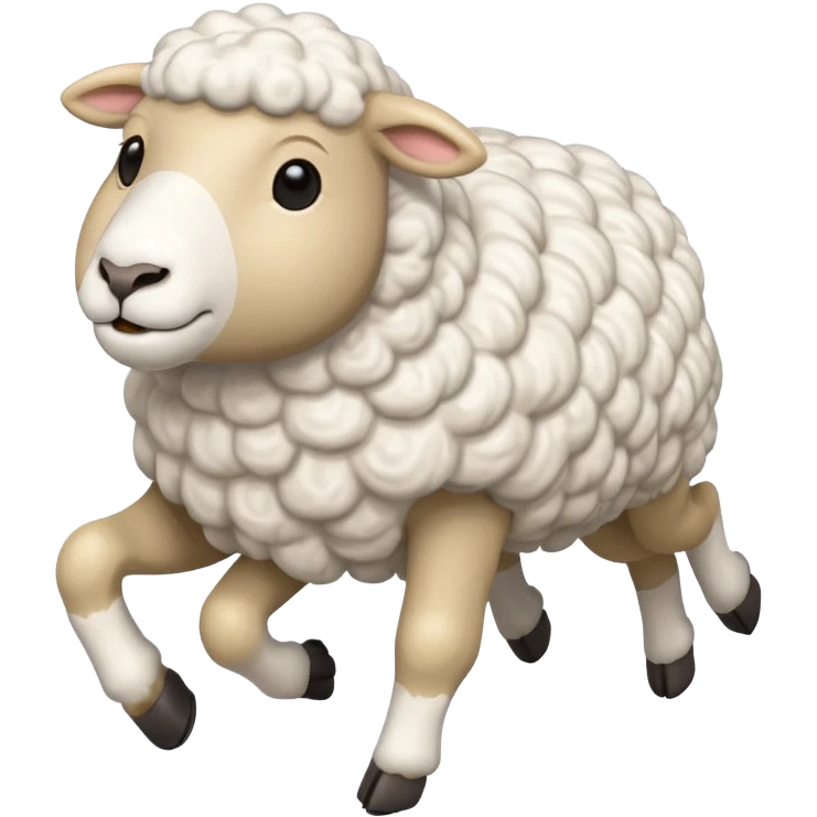 High resolution of A  running sheep emoji