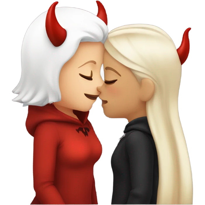 cute devil kiss a girl emoji