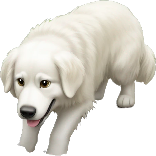 Great Pyrenees digging a hole emoji