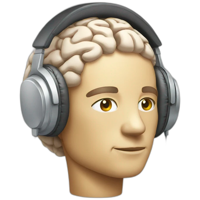 brain headphones chill emoji