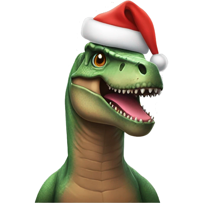 trex in santa hat emoji