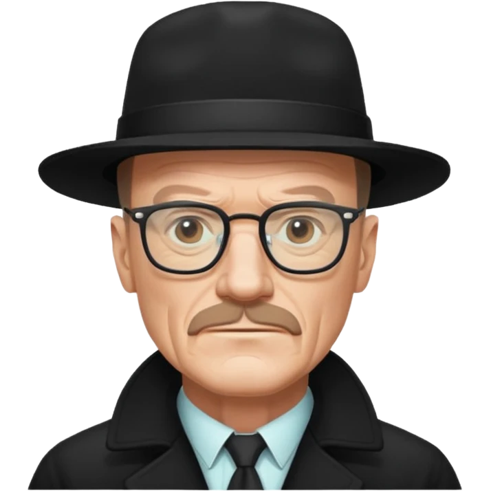 Walter white in coat and black glasses  emoji