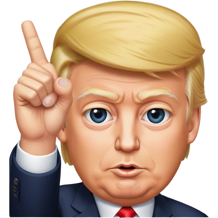 Donald Trump is pointing his finger up, super realistic emoji