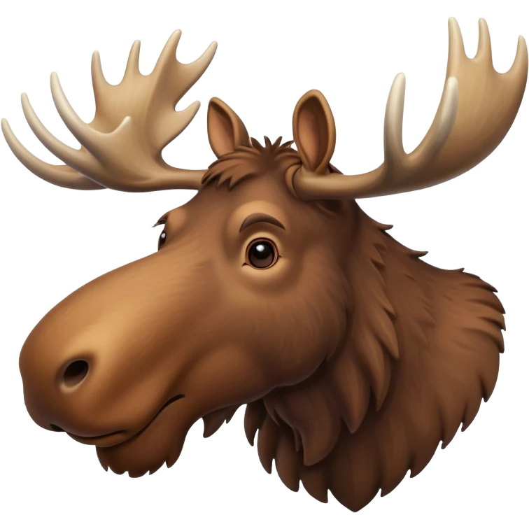 A high-resolution digital illustration of a noble moose in a clean, semi-realistic style. The noble moose is shown head on emoji
