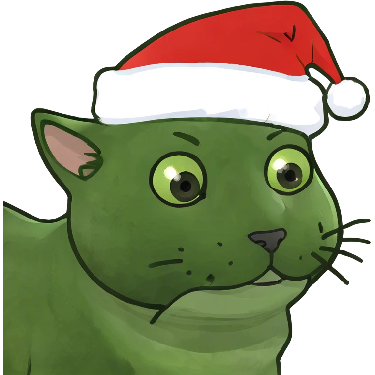 Cat with Santaclaus hat emoji