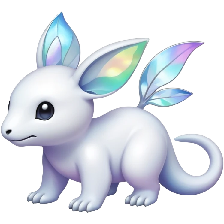  Iridescent white pale fakemon-creature  emoji