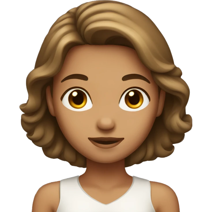 Girl with tan skin and brown hair  emoji