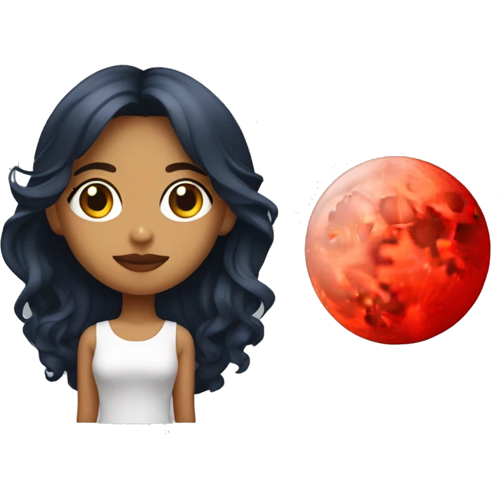 Chica dominicana con un lunar en el medio de la nariz y cabello rojo cobrizo emoji