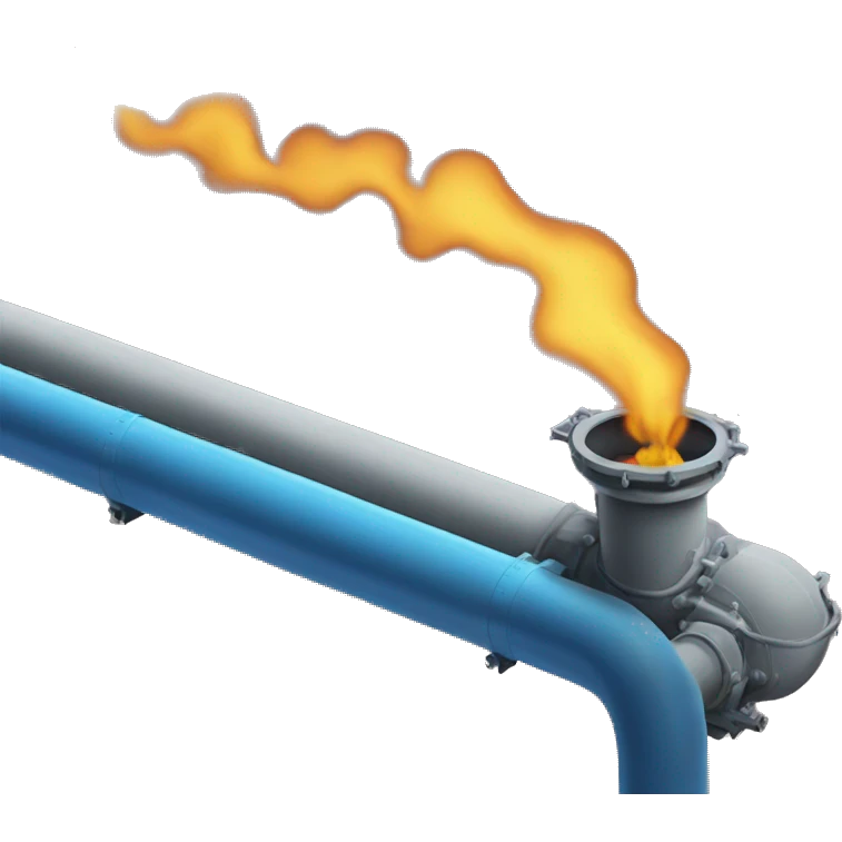 Gas pipeline with blue fire emoji