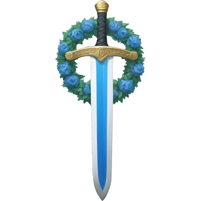 sword in blue-white wreath emoji