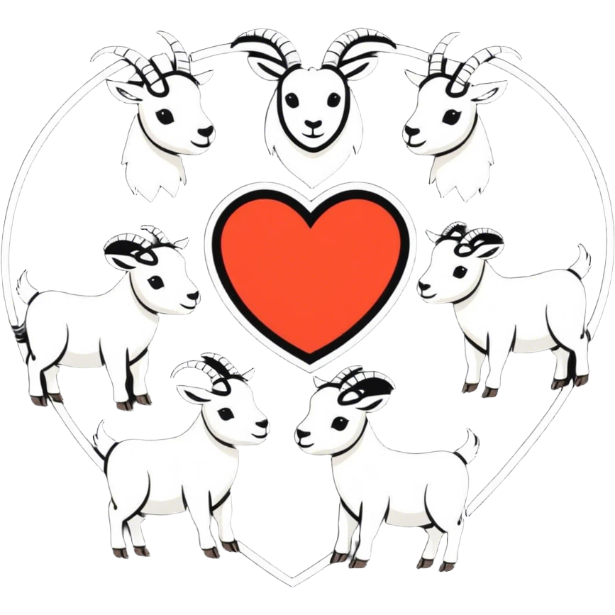 Heart made of goats emoji