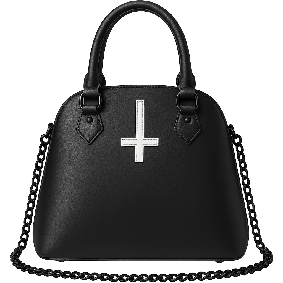 Back white goth purse without background emoji
