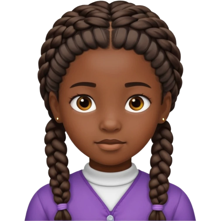 black girl kid with braided emoji