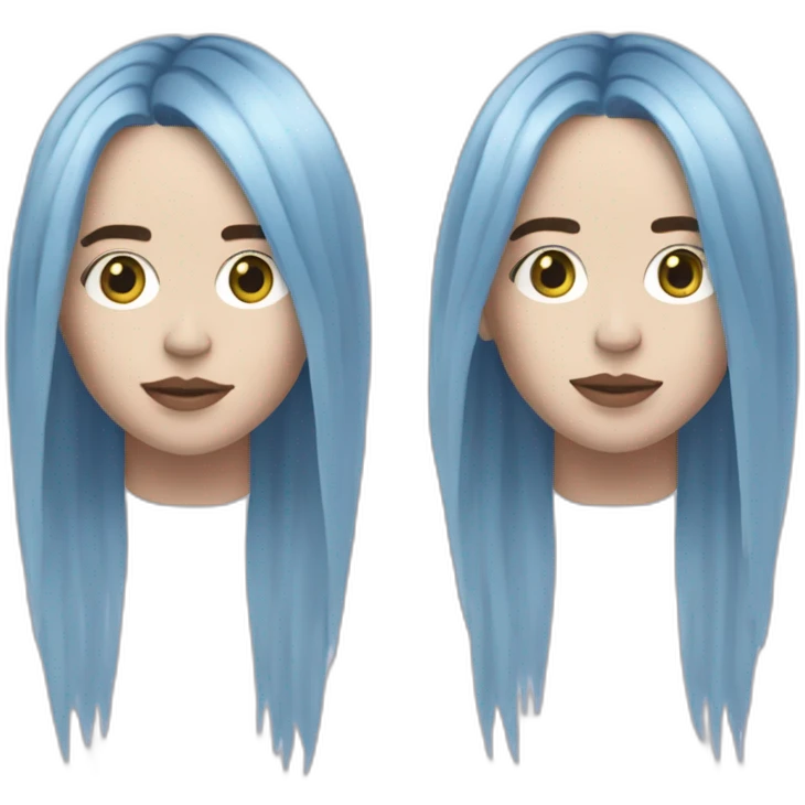 Billie eilish chanteuse 2018 cheveux bleus emoji