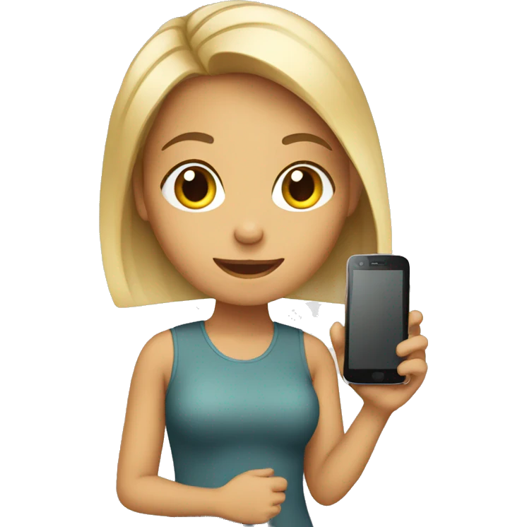Girl with phone emoji