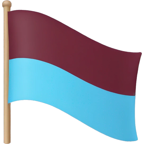 Maroon and sky blue flag emoji