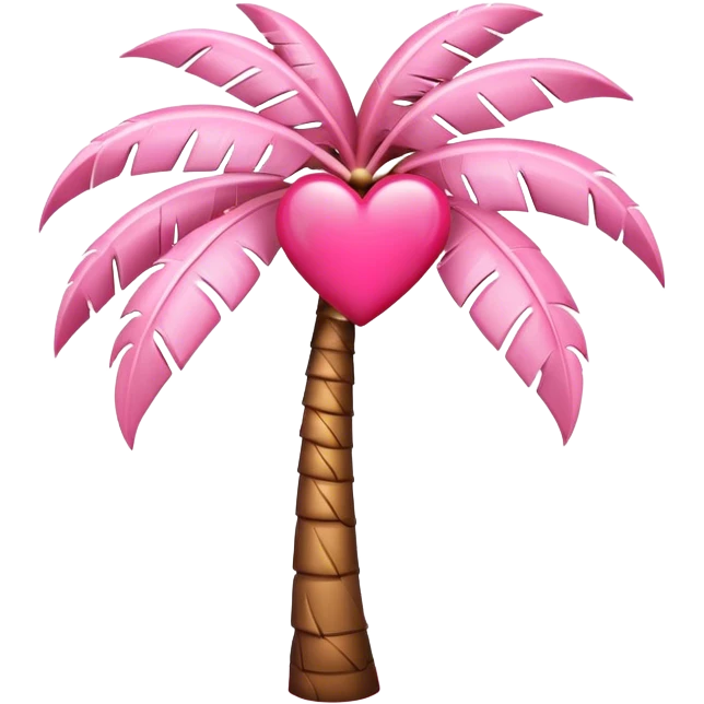 Baby pink palm tree and heart emoji