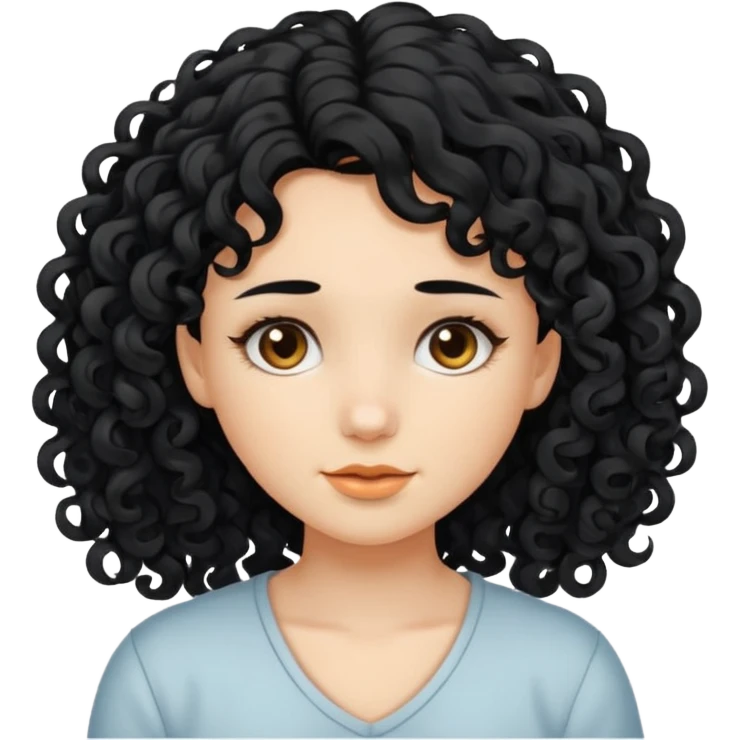 Faça uma garota zombeteiro de cabelo cacheado preto e uma mecha descolorido do lado esquerdo emoji