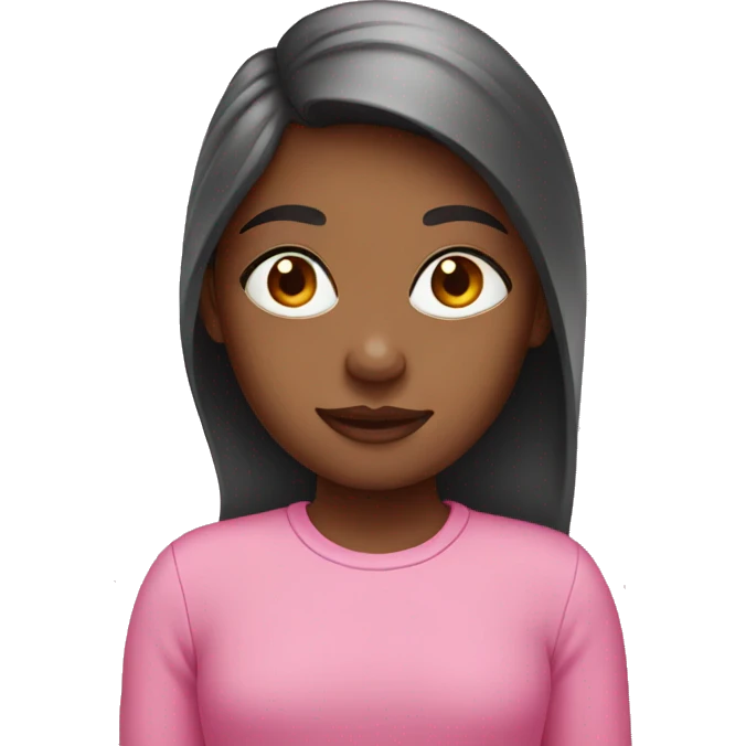 Girl wearing pink emoji