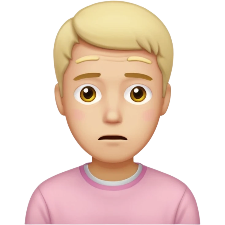the embarrassed man in soft pink, beige and yellow pastel colors emoji