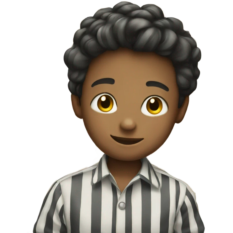 smiling boy in striped shirt emoji