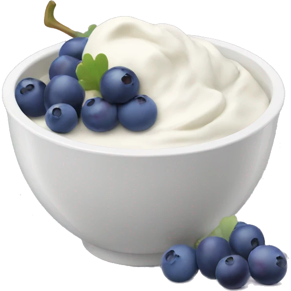 yoghurt bowl with grapes and blueberries emoji
