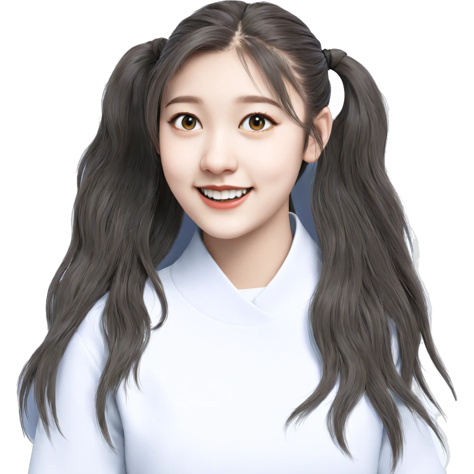 smiling girl with long hair emoji