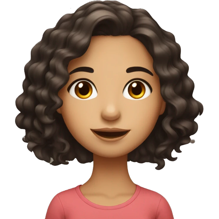 cute latina girl with wavy mid length dark hair brown eyes emoji