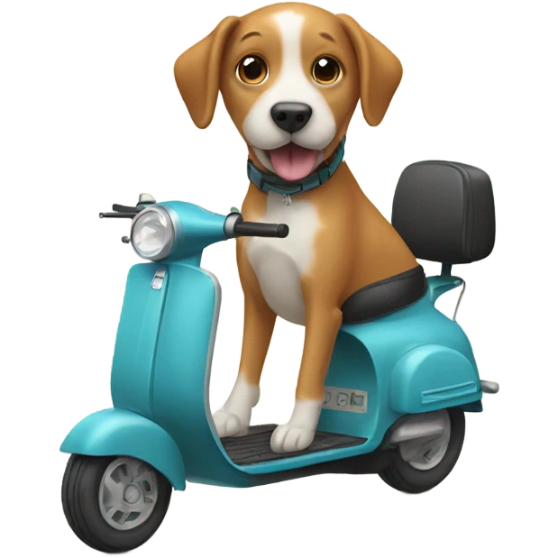 Dog riding a scooter emoji