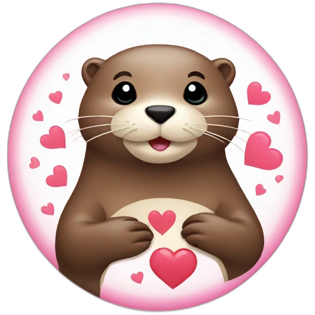 otter-in-love-with-hearts-around emoji