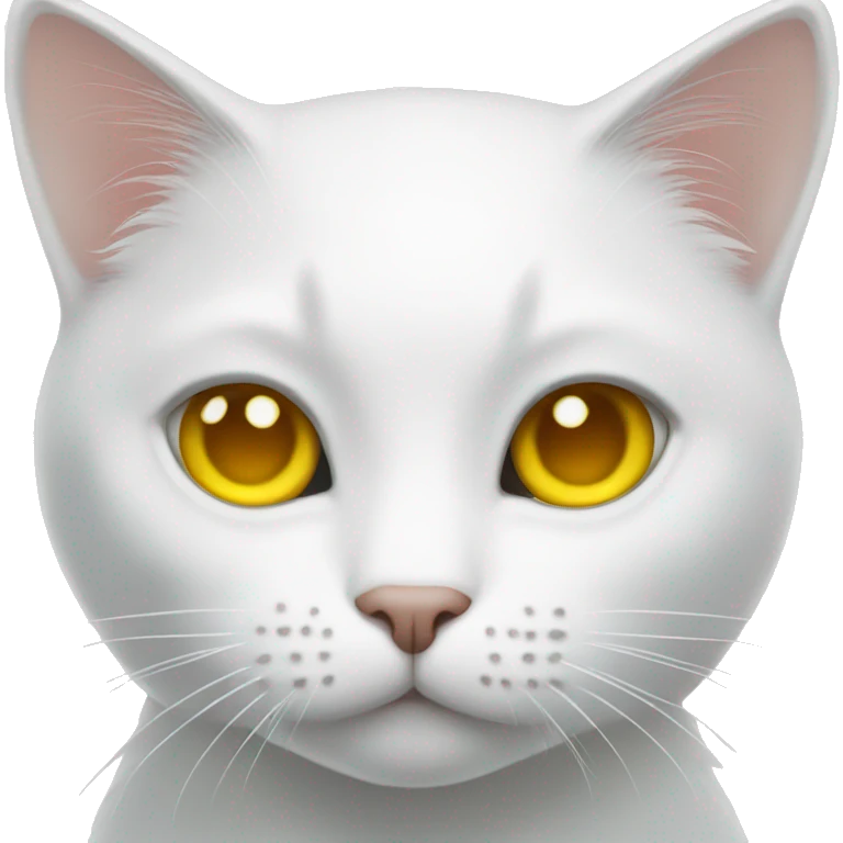 White cat with yellow eyes  emoji