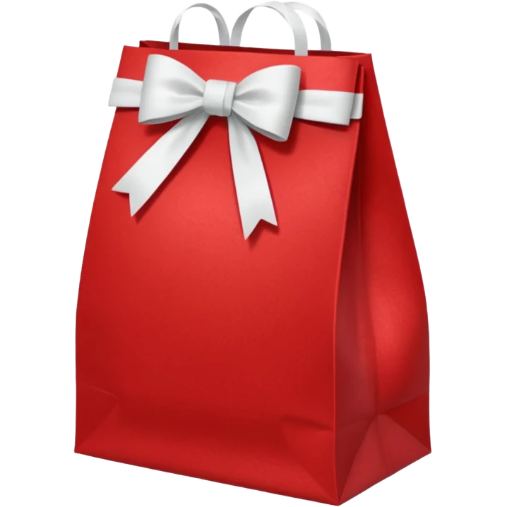 red christmas bag with white bow emoji