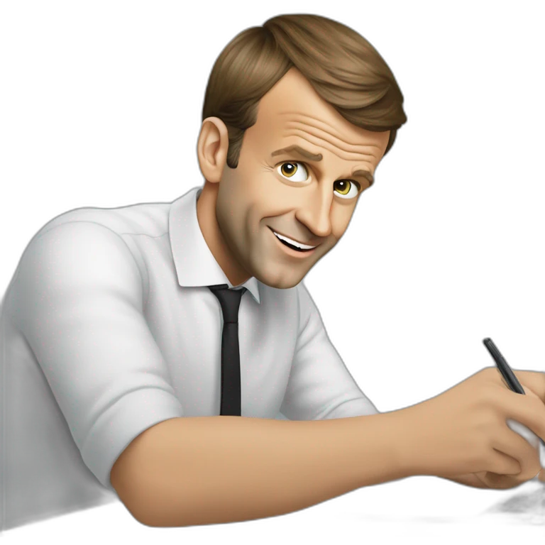 Emmanuel macron entrain de tricoter emoji