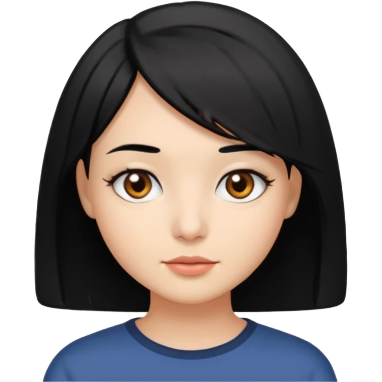 chica con pelo  negro y media melena y ojos castaños emoji