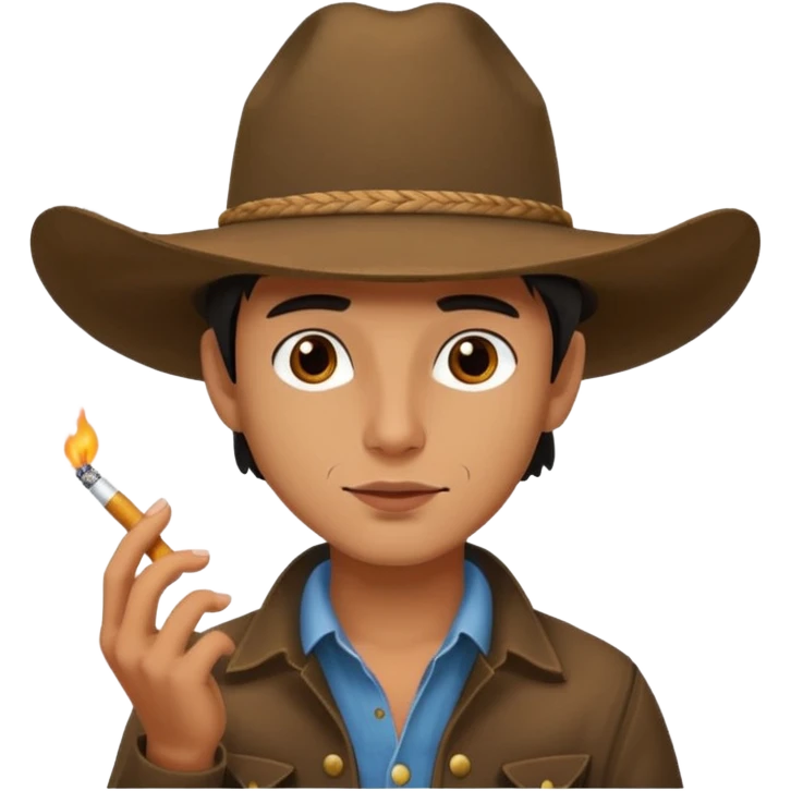 Vaquero joven fumando  emoji