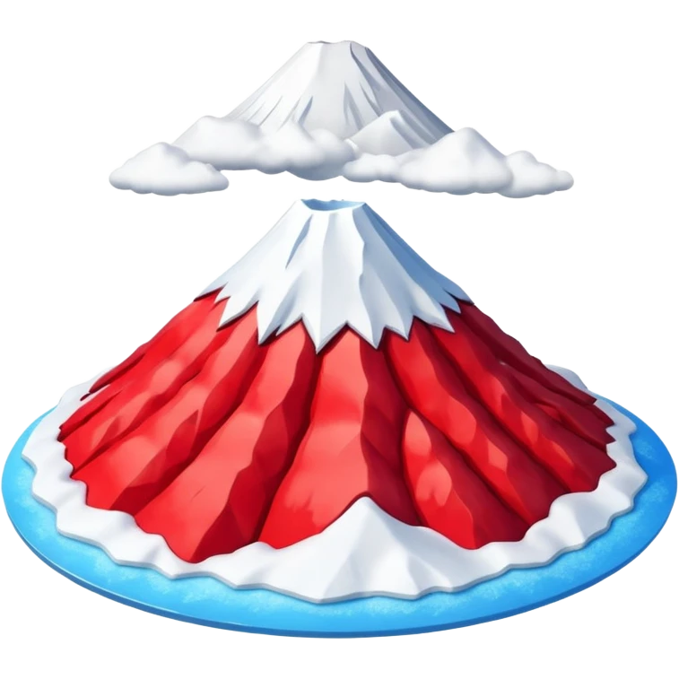 Create a 3D Mount Fuji with red color. emoji