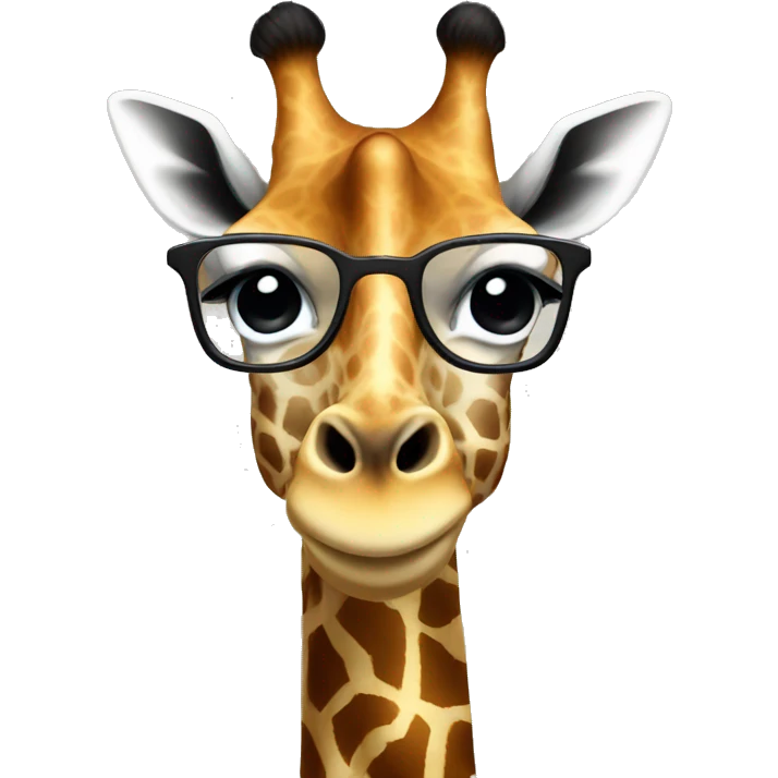 Giraffe with glasses emoji