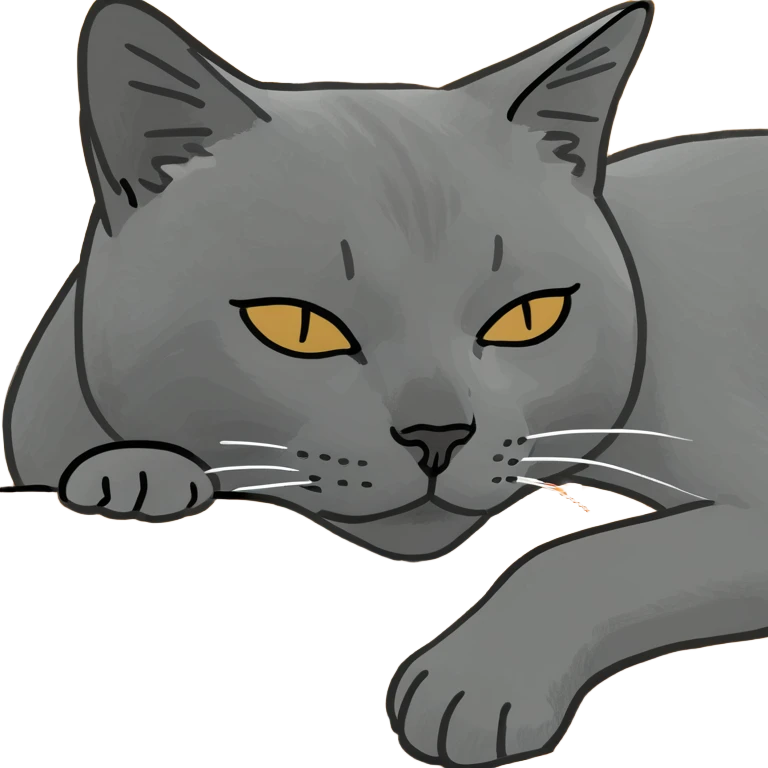 Gray cat with sleeping z’s emoji