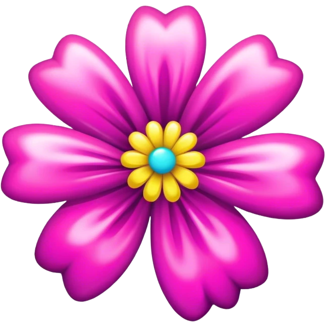 Pink bow and a psychedelic style flower  emoji