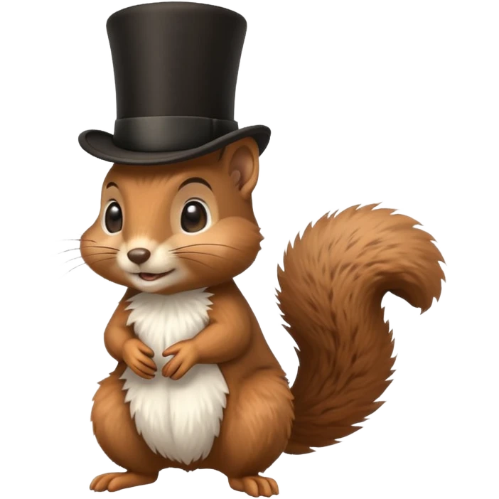 squirrel emoji with a top hat emoji